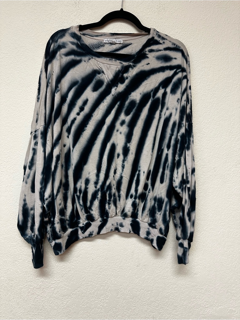 Young Fabulous & Broke Juliette Tie Dye Crew Neck Sweatshirt Blue Safari Size L - Picture 2 of 4